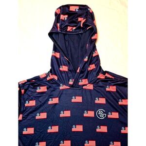 Googan Squad Mens Long Sleeve Hoodie T-Shirt Flag Print Size Medium